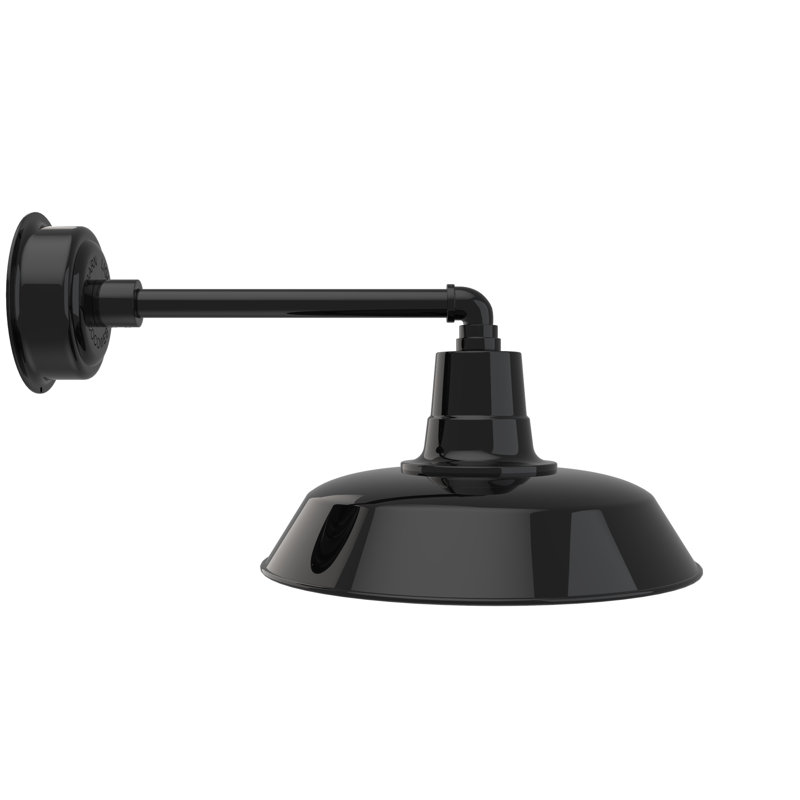 Luminaire de grange d'extérieur Haleigh, Noir, H 10,37 po x l 16 po x P 24,5 po