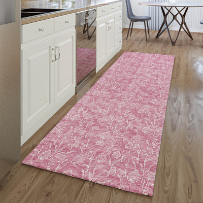 Tapis rosé de qualité supérieure lavable à la machine Prisco