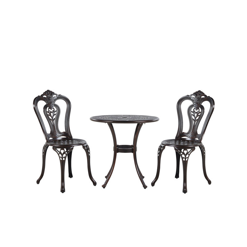 Audrey 2 - Person Patio Dining Set with Round Table , Cushions Included