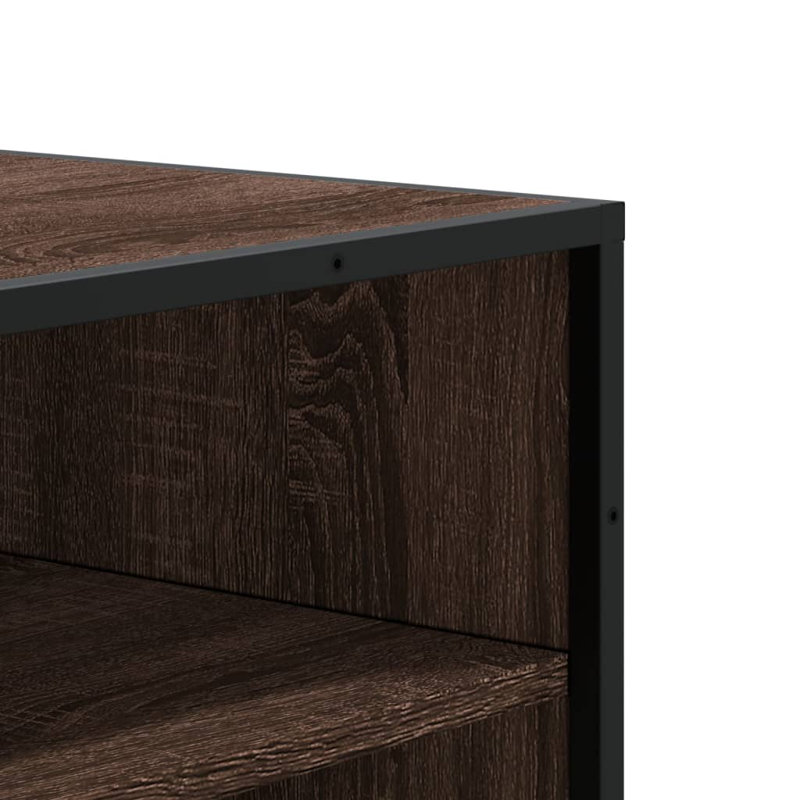 10 Pair Shoe Storage Cabinet, Brown Oak
