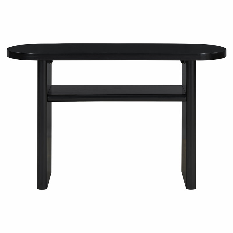 Elegant Minimalist Console Table with Rounded Edges, Black