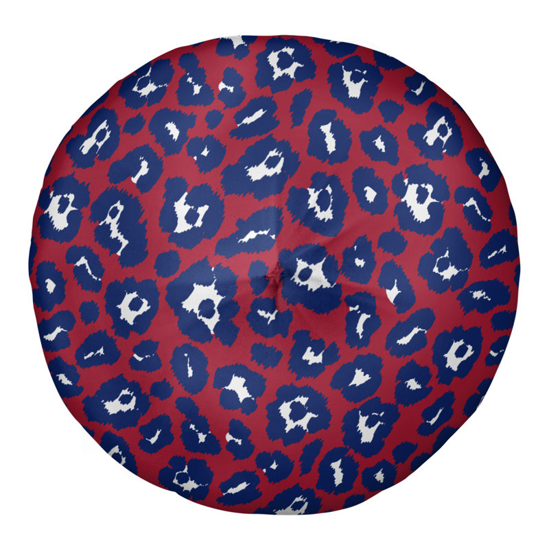 Housse et insert de coussin rond Big touffeté, Rouge / bleu / blanc, H 26 po x l 26 po x P 4 po