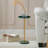 Modern Marble Pedestal Drink Table With Weighted Base, Compact Accent Side Table For Living Room, Bedroom, Or Small Spaces