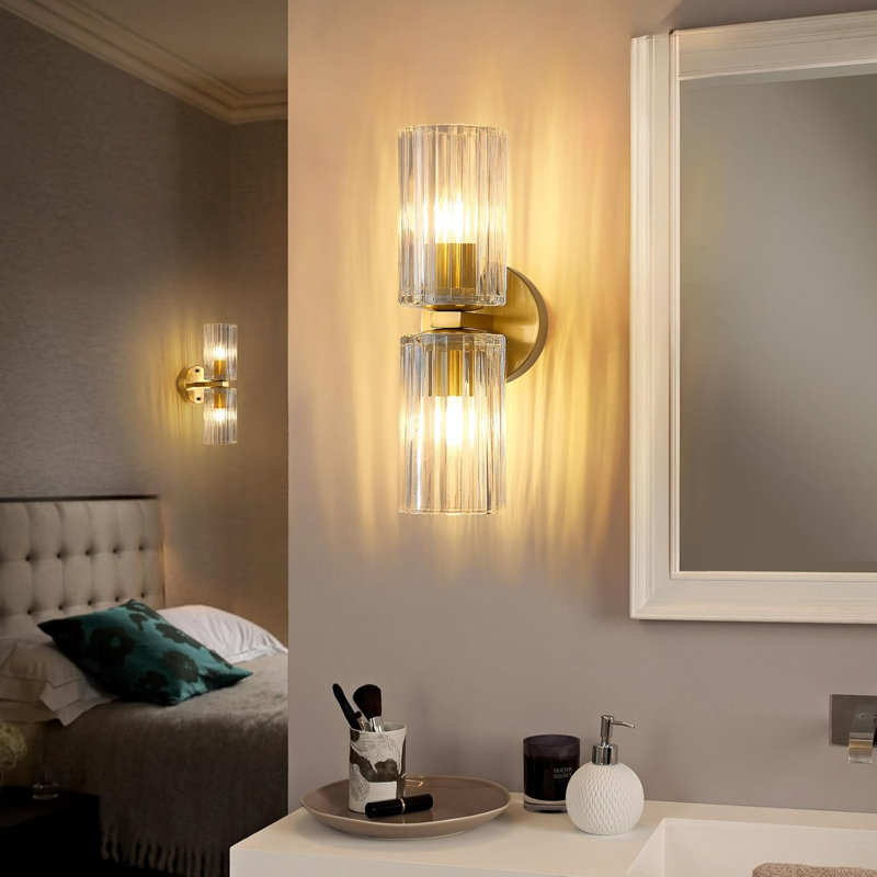 Glass Wall Light, Gold