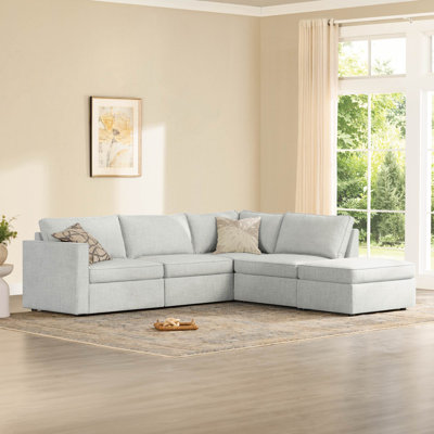 Canapé modulaire convertible en L avec rangement