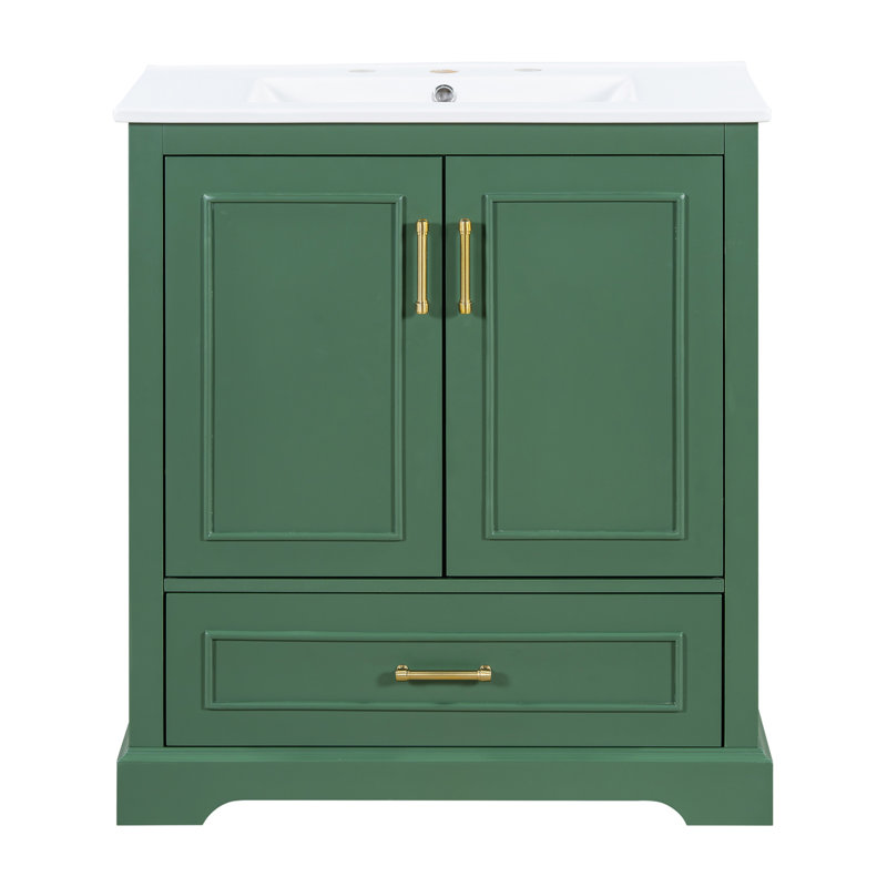 Meuble-lavabo 30 po avec lavabo, 30", Vert