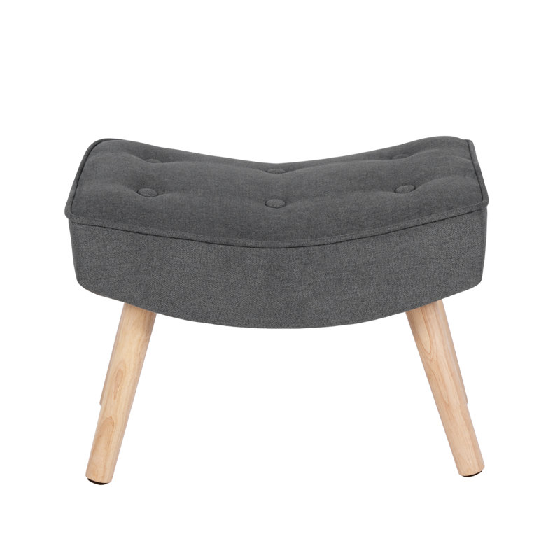 Pateley 52cm Wide Rectangle Solid Colour Footstool Ottoman, Dark Grey
