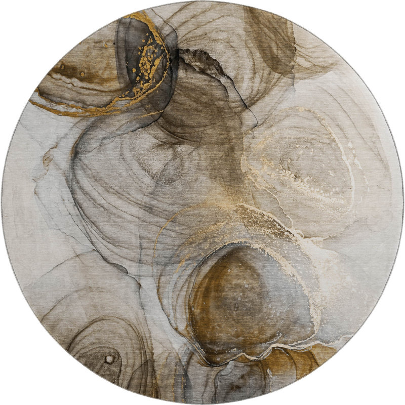 Cerrito Premium Machine Washable Cerrito AMF513 Brown Rug, Round 8'
