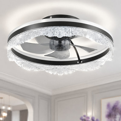 Ventilateur de plafond moderne avec lumières DEL orientables vers le haut et vers le bas à intensité variable avec télécommande