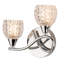 Burroughs 2-Light Dimmable Cut Glass Chrome Flush Mounted Sconce Wall Light