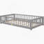 Lit plateforme simple avec clôture et porte, gris-1209099360-1209099361