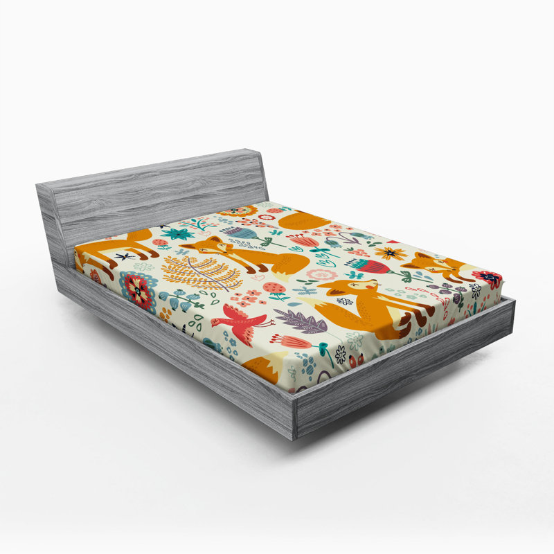 Microfiber Floral Fitted Sheet, Full Fitted Sheet