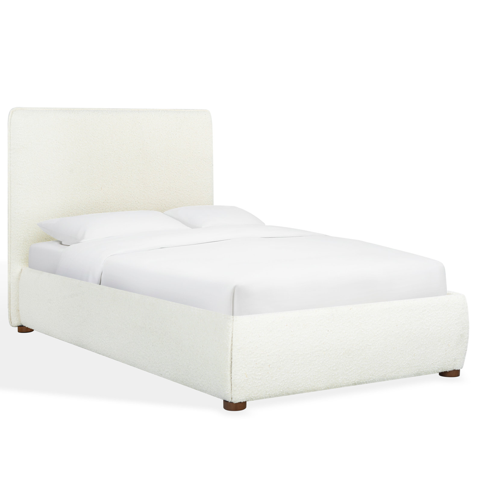 Callahan Upholstered Bed, Twin, Ivory Boucle