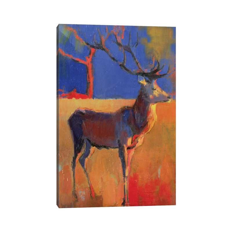 The Red Tree by Mark Adlington - Wrapped Canvas Painting