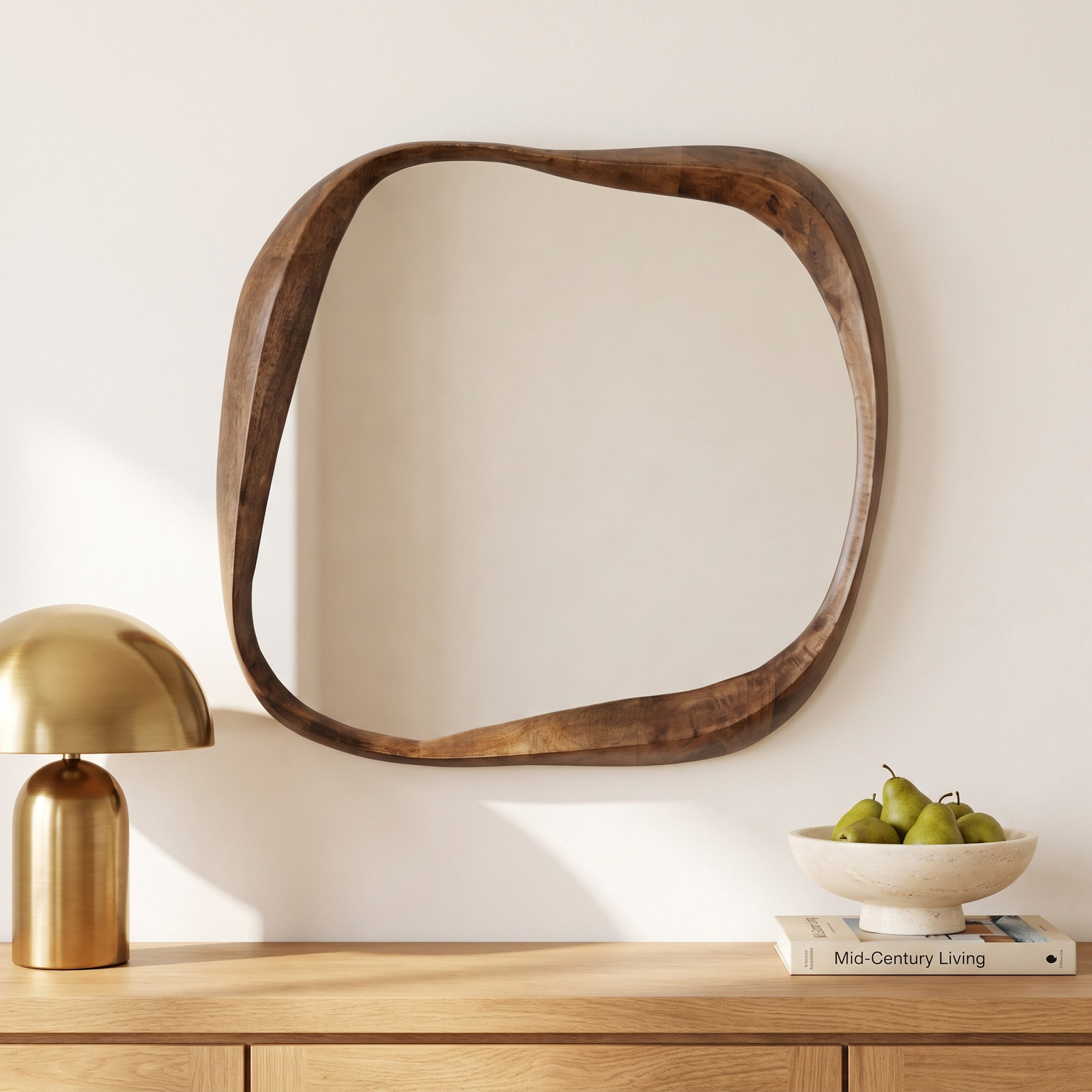 Lois Wood Asymmetrical Wall Mirror