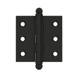 Deltana CH2020U19 2" x 2" Hinge, w/ Ball Tips in Paint Black Pair