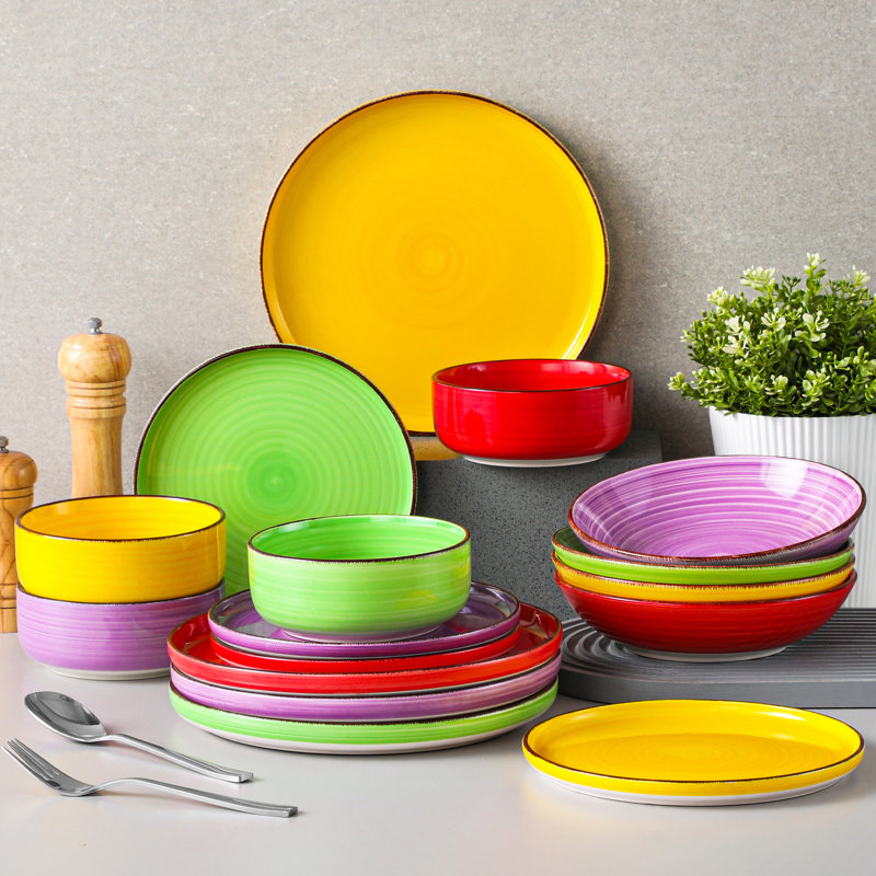 Bonita Dinnerware Set, Multicolor, 16