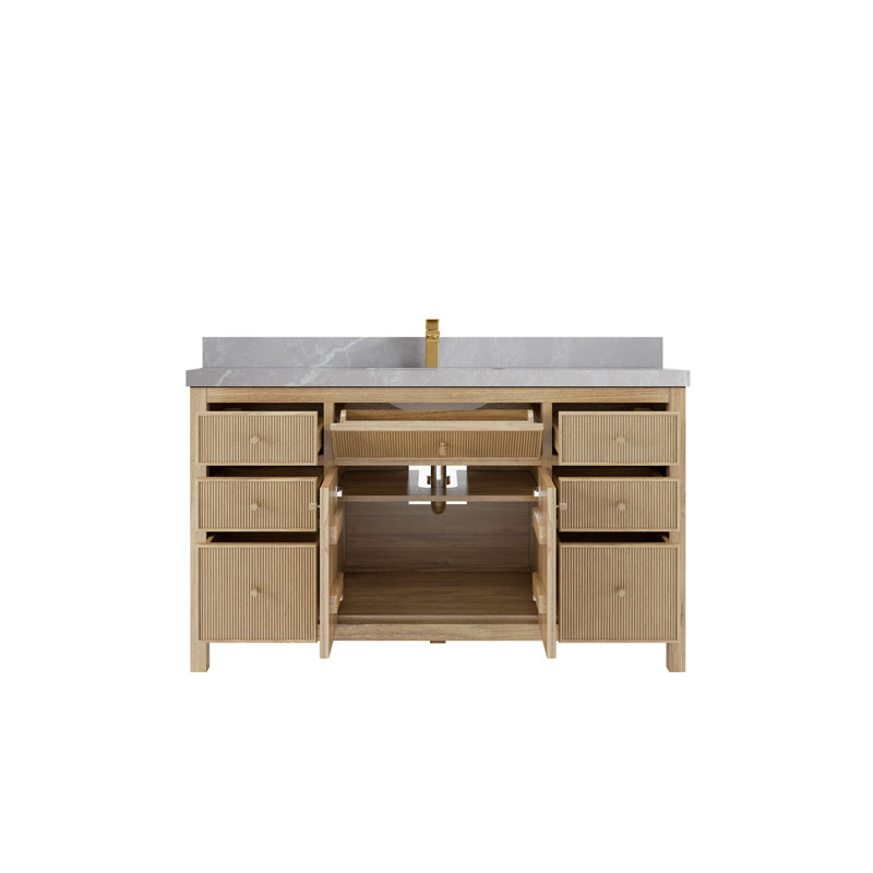 Ensemble de meuble-lavabo simple 60 "60", Gris clair perle