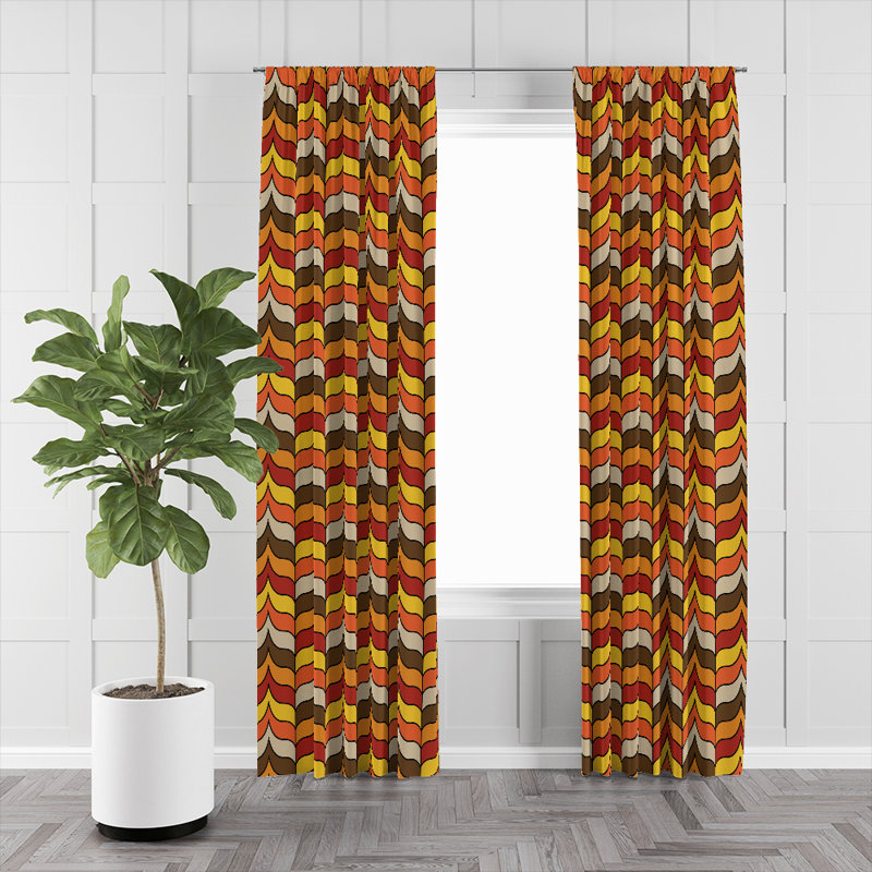 Panneau de rideau simple semi-transparent Groovy Hippy, L 40 po x L 61 po