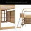 Lit mezzanine simple avec glissade, tablettes de rangement et rampe d'escalade-1614575807