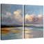 «Pastel Coastal Sunset Seascape», images de salon plage sereine, impression sur toile encadrée, 2 pièces-126662275-126662278