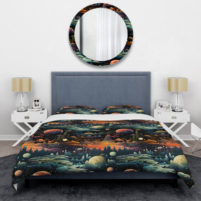 Landscape In Space Pattern II Duvet Cover