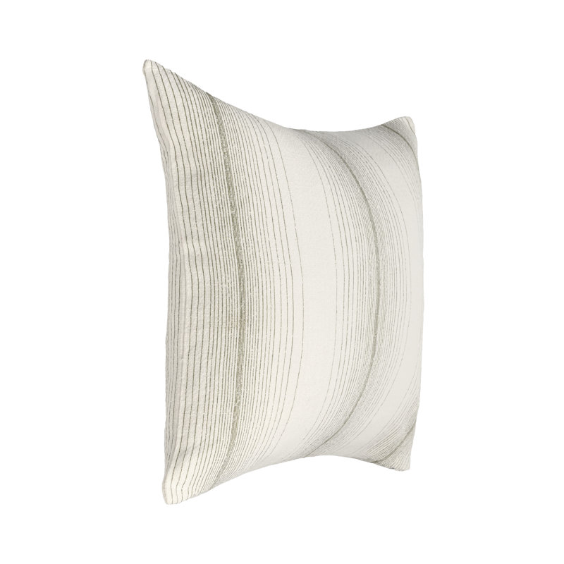 Theta 26" Linen Blend Throw Pillow, Blue, Wheat Green
