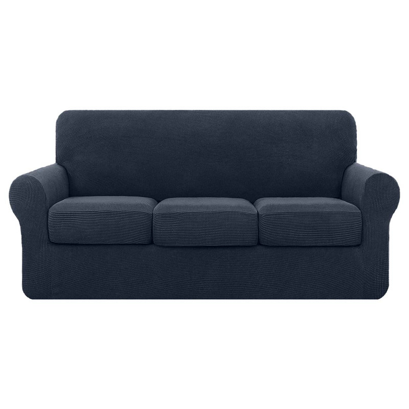 Housse moelleuse pour canapé, Mélange de polyester bleu marine