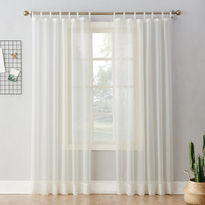 Polyester Sheer Tab Top Curtain Panel