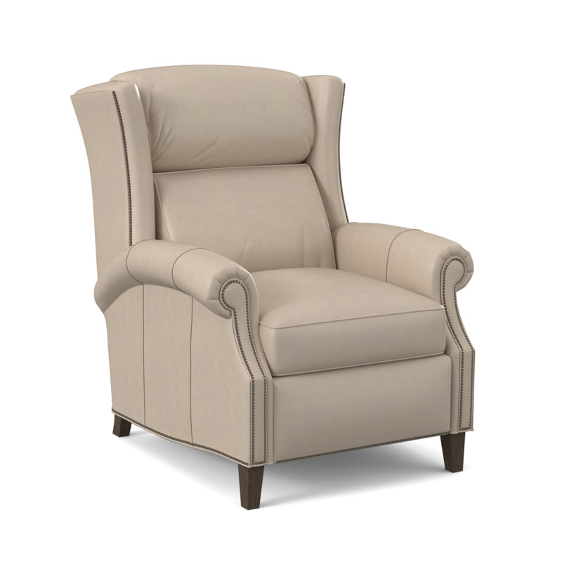 Broderick Recliner, #9 Gunmetal, Rio Mineral Genuine Leather, Cobblestone