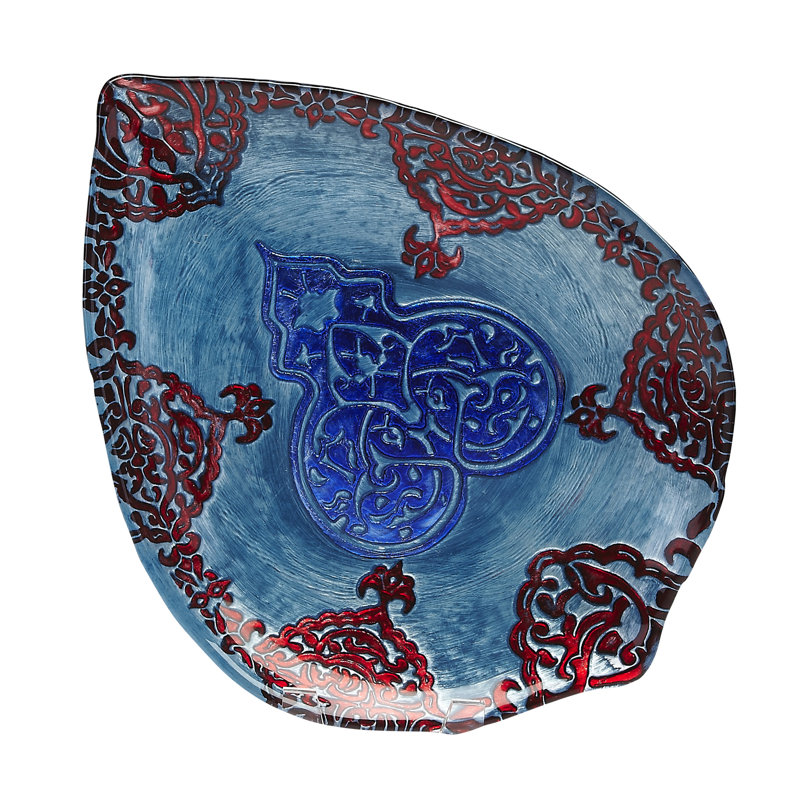 Plateau Casa Blanca, Turquoise / bleu / rouge