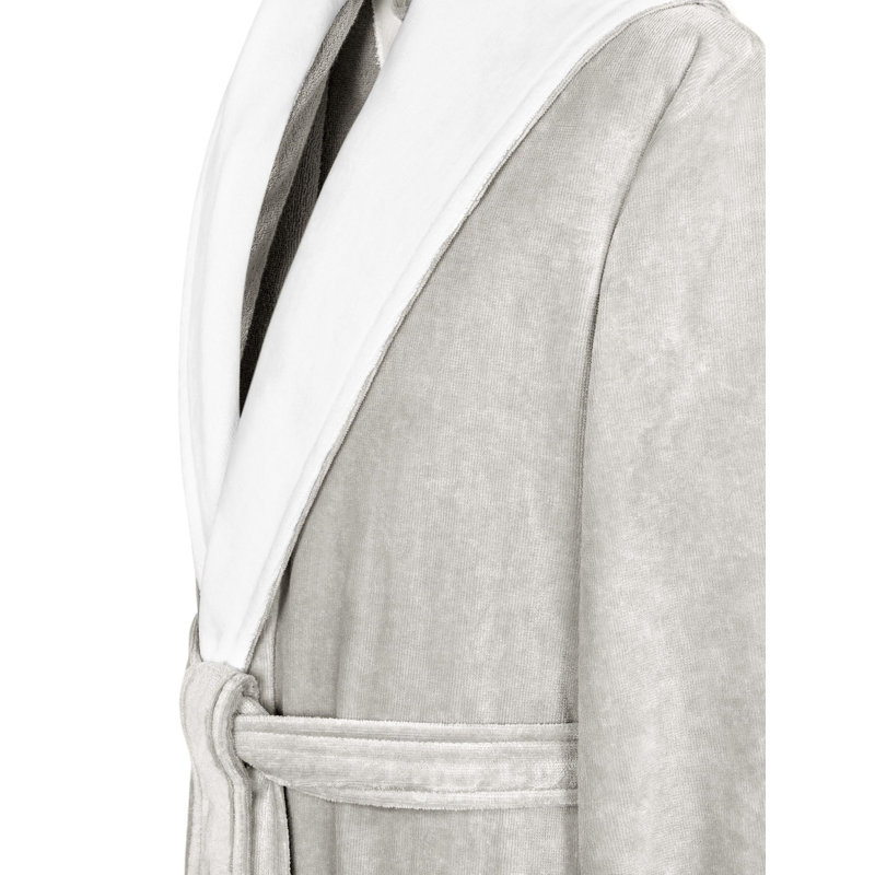 Art Line Velour 100% Cotton Terry Cloth Bathrobe, Gray, XXXL