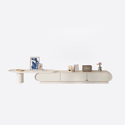 High-end French-style cream adjustable TV cabinet