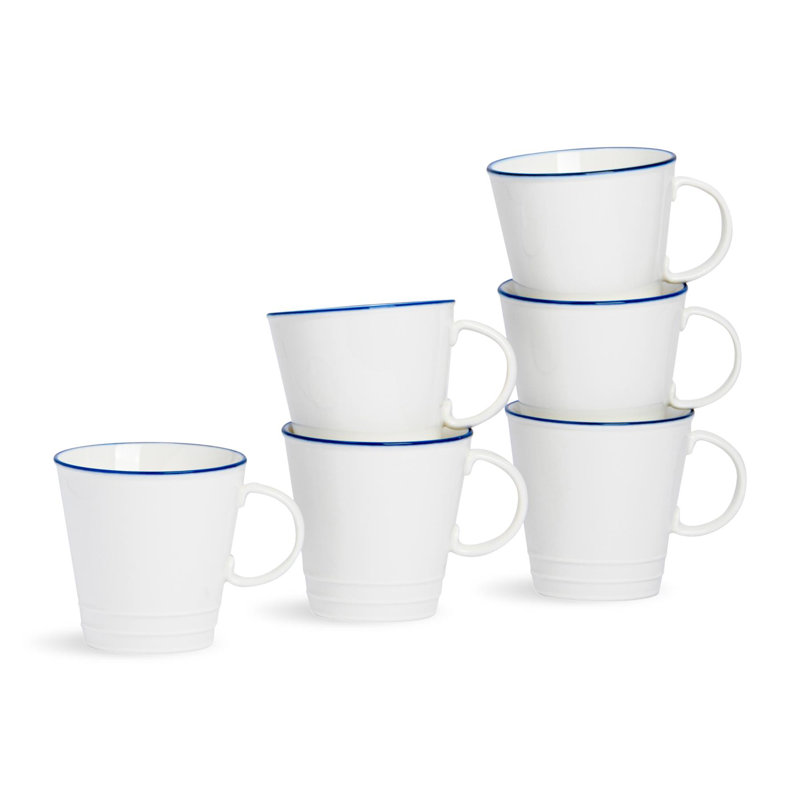Nicola Spring - 380ml Rustic Cottage Farmhouse Mugs - Set of 6