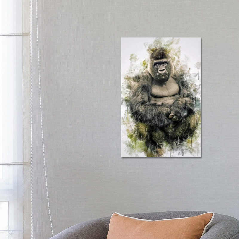 Gorilla by Cornel Vlad - Wrapped Canvas Painting, 66.04 cm H x 45.72 cm W