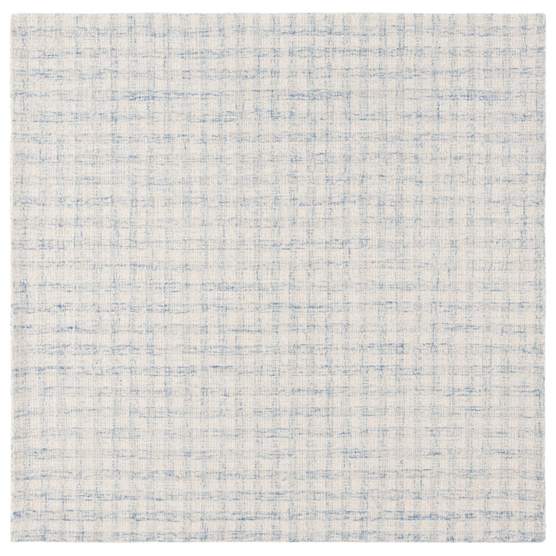 Plaid Wool Hand Tufted Area Rug, Square 183 cm