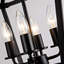 4 - Luminaire noir, lanterne de style industriel avec cage ouverte, base E12, hauteur réglable pour prise de plafond rustique, salle à manger suspendue