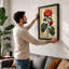 Crimson Bloom Study Botanical - Framed Print-1754676878-1754676869