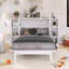 Grand lit escamotable à structure en bois avec tablettes, tiroirs et ports USB-494738647