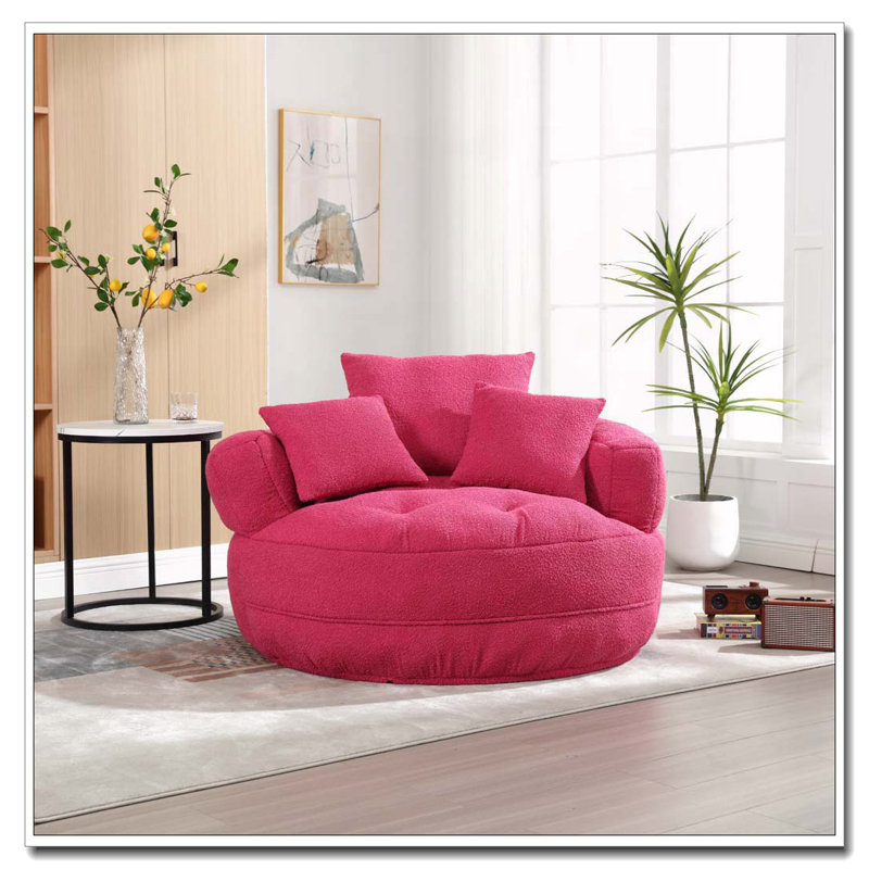 Fauteuil Boucle rembourré, sans assemblage, Rose rouge