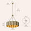 Lustre tambour moderne en laiton poli 4 lumières 25 "avec abat-jour en métal pour salle à manger ou chambre à coucher-1935419797