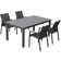Calliana Patio Dining Set with Extendable Dining Table and Fully Assembled Stackable Chairs