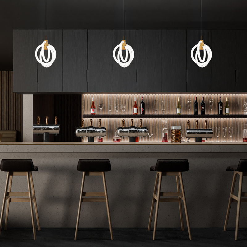 Luminaire suspendu à nœuds DEL, Laiton vieilli, 3 500K