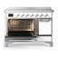 Majestic III Series 48 Inch Induction Range with 6 Induction Elements in Antique White (Chrome Trim)-1345769255-1345769254
