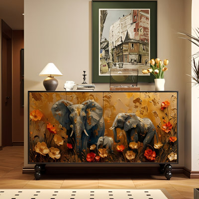 Buffet de rangement peint de style français