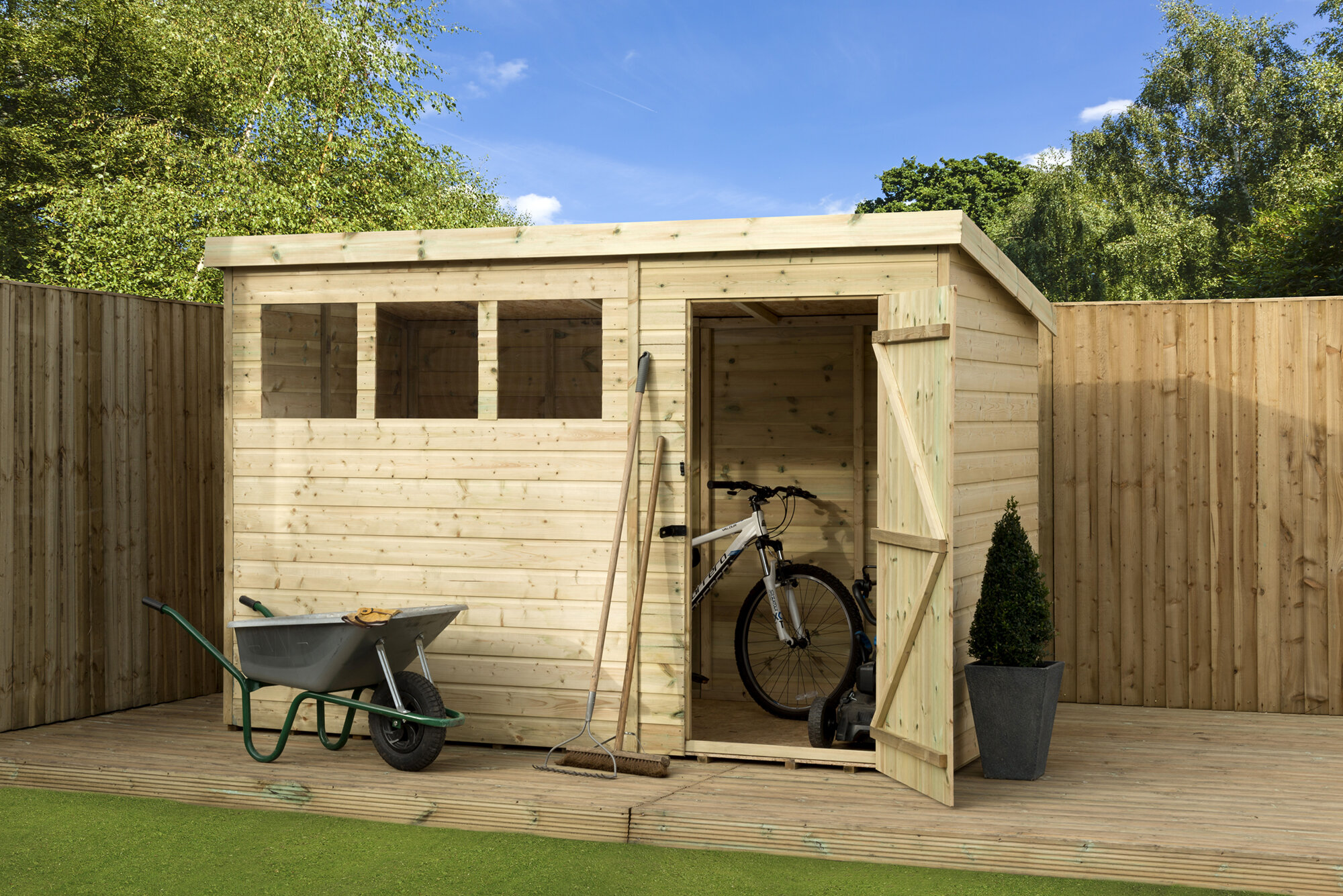 Empire Sheds Ltd 10 Ft. W x 6 Ft. D Shiplap Pent Wooden Shed & Reviews ...