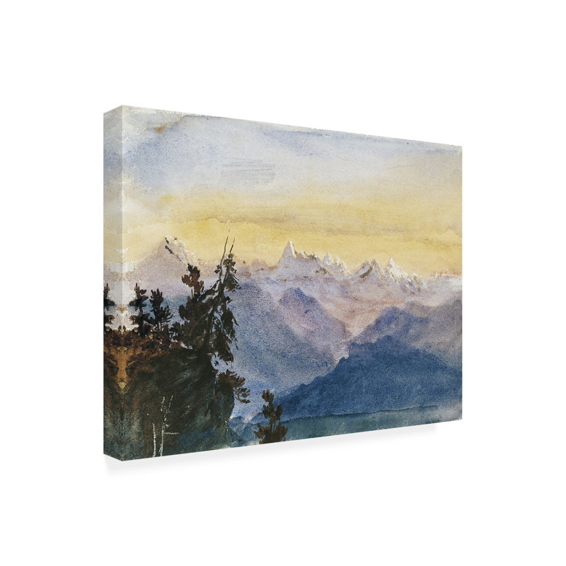«Sargent Mountainous Landscape II» par John Singer Sargent - impression sur toile tendue, H 14 po x l 19 po