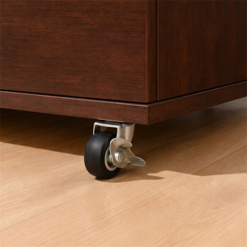 Commode mobile à 5 tiroirs sur roulettes brun foncé avec commode à tiroirs pour garde-robe de chambre à coucher, Dark Brown