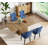 62.99" -78.74" Extendable Dining Table Set, Brown Dining Room Table with Storage & Velvet Dining Chairs with Wood Leg, Rustic Kitchen Dining Table and Chairs Set, Modern Dining Table Set-1450881950-1450881945
