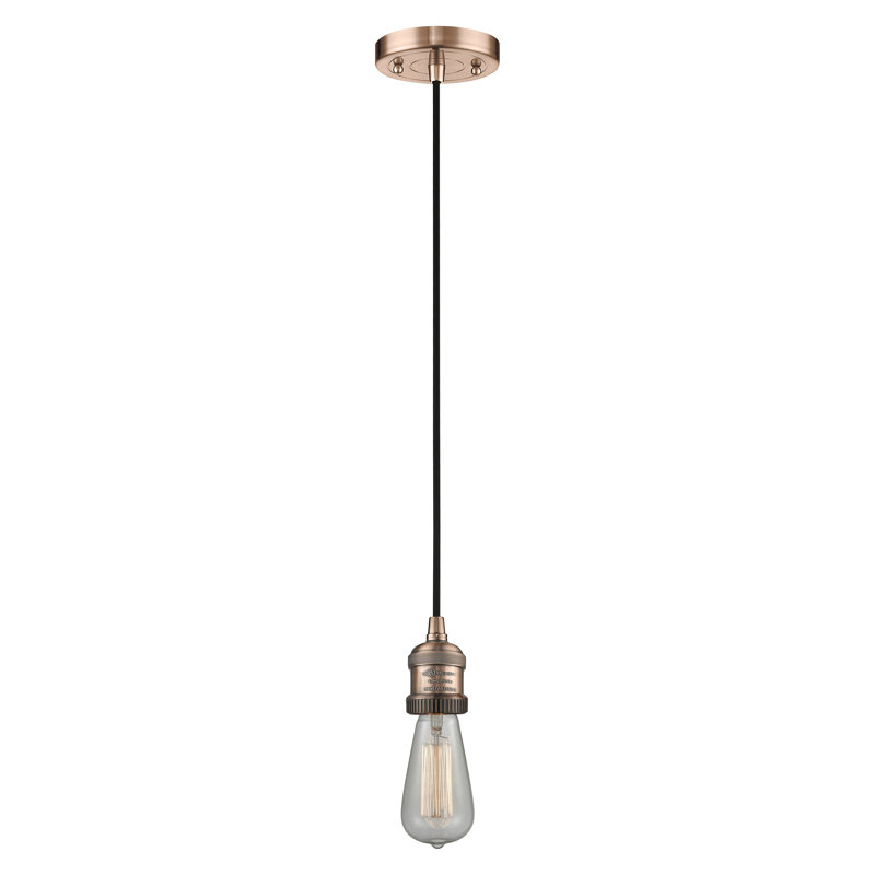 Luminaire suspendu à 1 lumière Amselmo, Cuivre antique